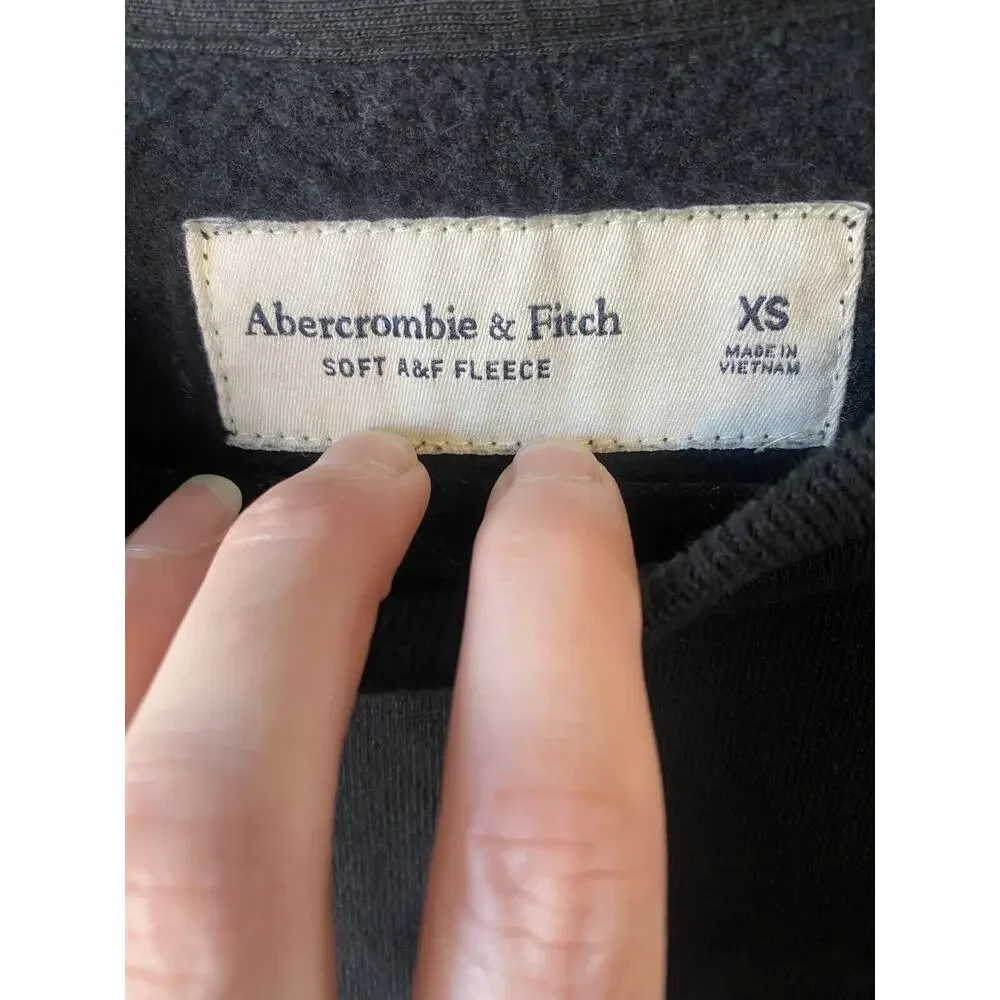 Abercrombie & Fitch Sweater Mens XS Casual Black Athleisure Pullover Crewneck